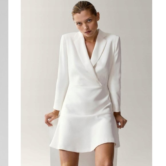 Massimo Dutti Dresses & Skirts - NEW Massimo Dutti Blazer Ruffle Hem Mini Dress 4
